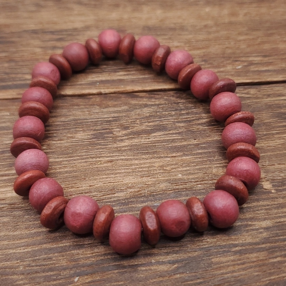 B2409 Mediterranean pastel purple wooden bracelet‎